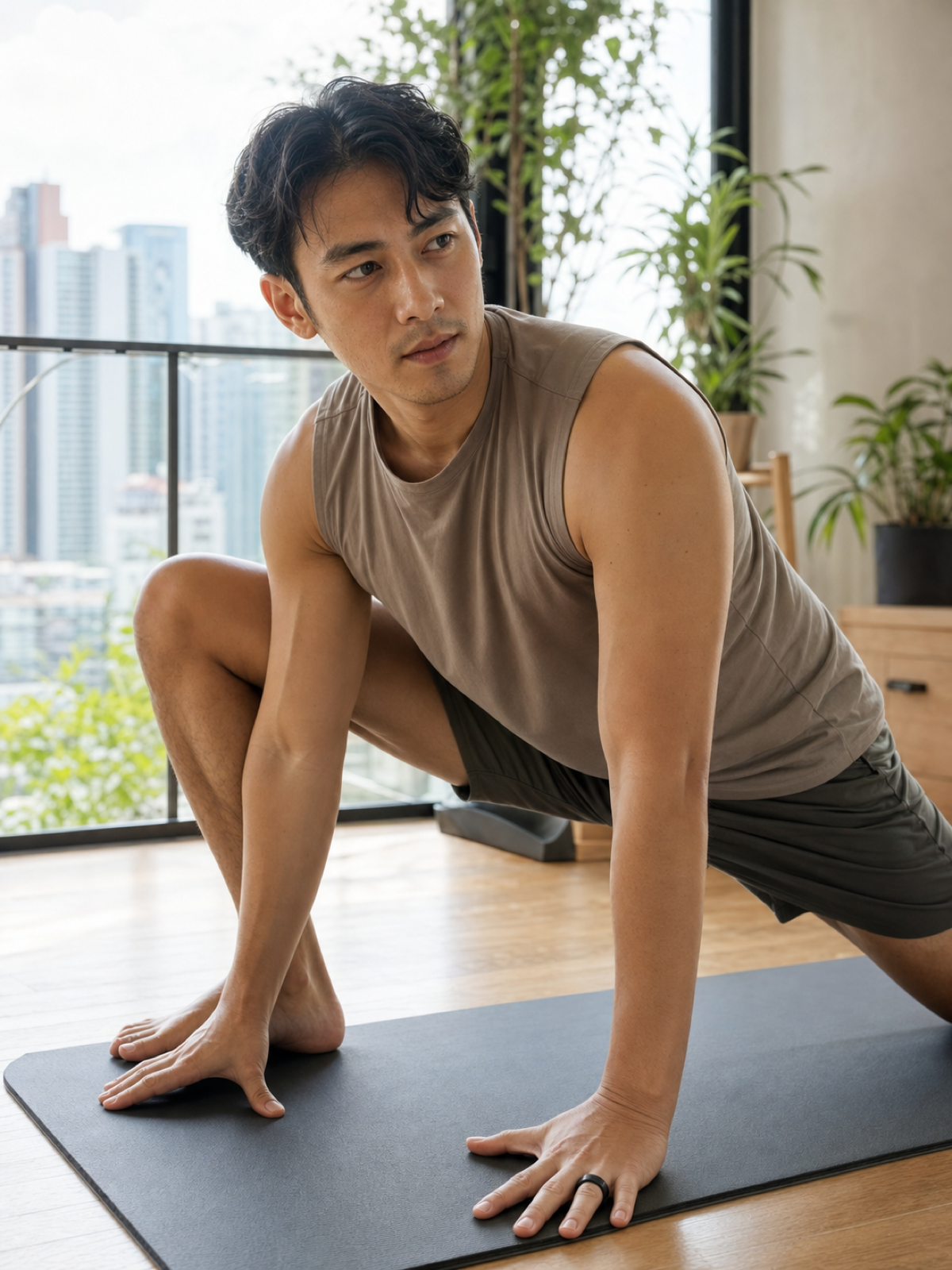 Morning yoga at home